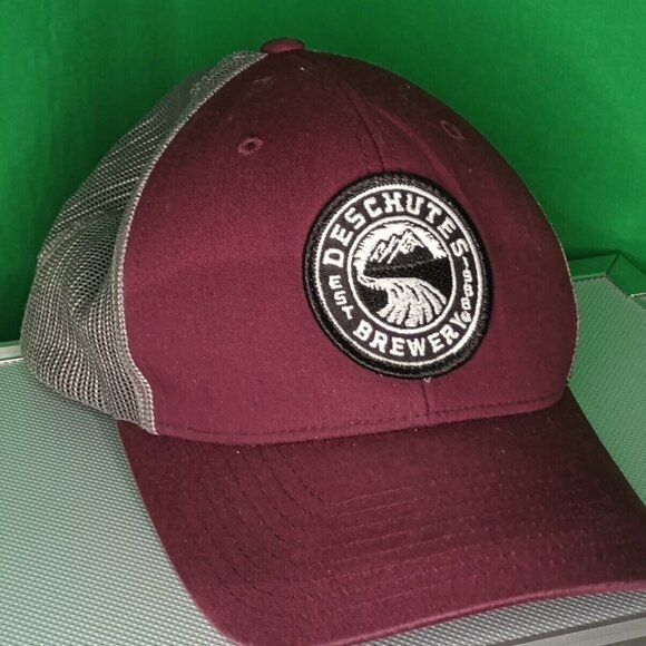 Deschutes Brewery Hat Cap Adult One Size Maroon Snapback Trucker Beer Logo - Picture 2 of 6